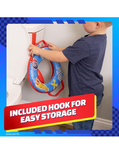 Asiento de Inodoro Soft Hot Wheels con Gancho y Antideslizante