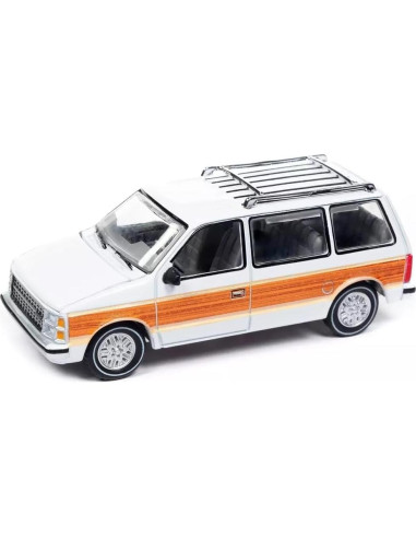 Caravana 1985 Auto World 1/64 Diecast Blanca con Madera