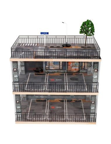 Vitrina Acrílica Kivcmds 1:24 Estacionamiento 3 Niveles