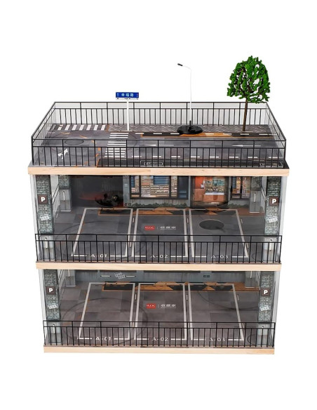 Vitrina Acrílica Kivcmds 1:24 Estacionamiento 3 Niveles