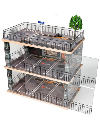 Vitrina Acrílica Kivcmds 1:24 Estacionamiento 3 Niveles