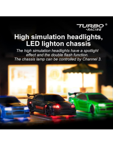 Coche RC Deportivo CALLPHA C74 Escala 1:76 con 2 Carrocerías