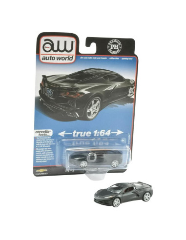 Auto de Fundición Corvette C8 2020 Negro Mate 1:64 Hobbies Premium