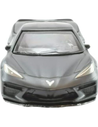 Auto de Fundición Corvette C8 2020 Negro Mate 1:64 Hobbies Premium