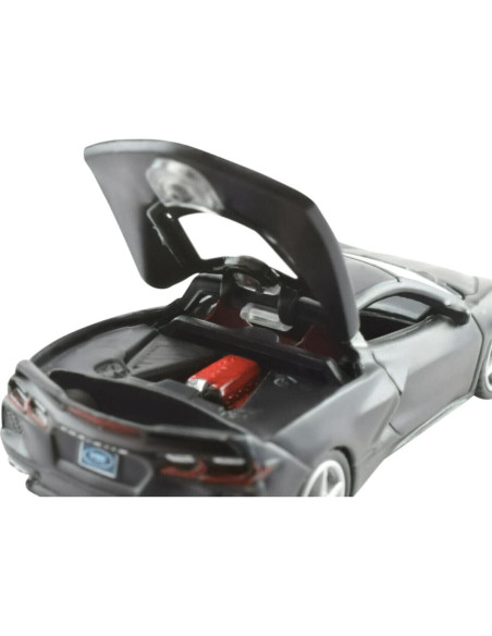 Auto de Fundición Corvette C8 2020 Negro Mate 1:64 Hobbies Premium