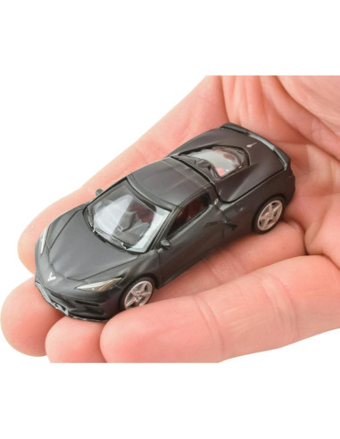 Auto de Fundición Corvette C8 2020 Negro Mate 1:64 Hobbies Premium