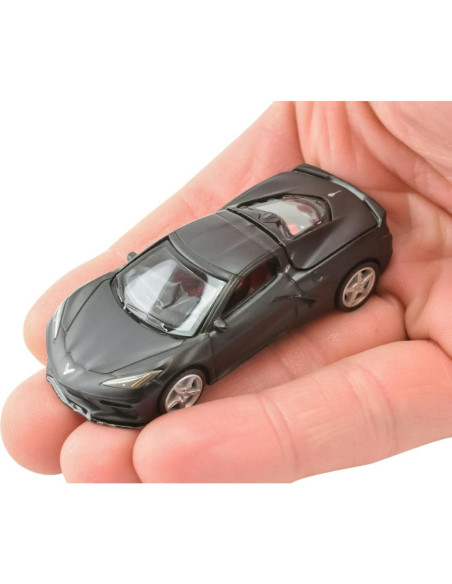 Auto de Fundición Corvette C8 2020 Negro Mate 1:64 Hobbies Premium