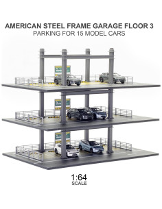 Vitrina de Garaje 1:64 Gtcwmx 3 Pisos 15 Autos Diecast 2