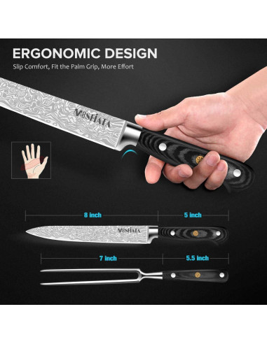 Juego de Cuchillo de 20.3 cm y Tenedor de 17.8 cm MOSFiATA