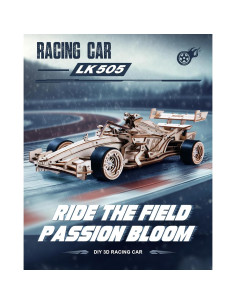 ROKR Rompecabezas 3D Coche de Carreras F1 Madera 31.5x23.7cm 2