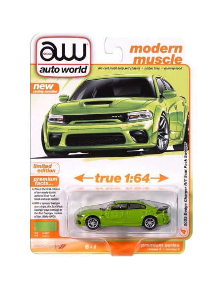 Auto World Dodge Charger R/T Scat Pack 2023 Verde 1/64