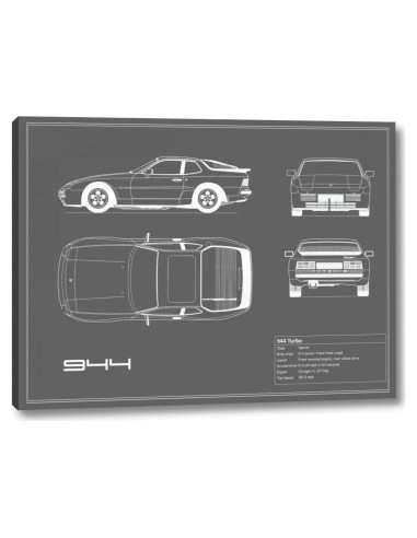 Impresión en Lienzo Porsche 944 Turbo-Gris 30x40 cm
