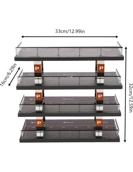 Estante para coches a escala 1:64 DMSIDNO 4 niveles acrílico