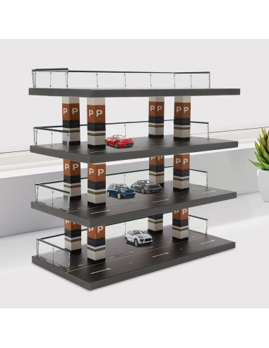 Estante para coches a escala 1:64 DMSIDNO 4 niveles acrílico