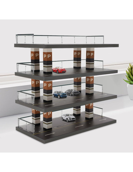 Estante para coches a escala 1:64 DMSIDNO 4 niveles acrílico