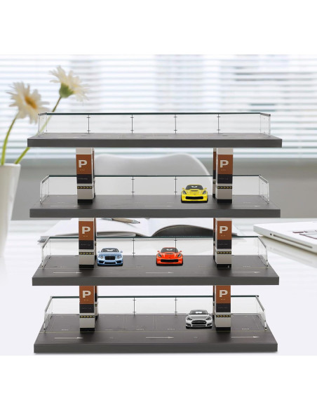 Estante para coches a escala 1:64 DMSIDNO 4 niveles acrílico