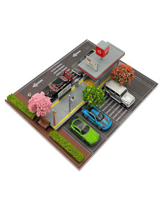 Exhibidor de Autos a Escala 1:64 Malamfans con LED