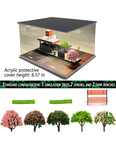 Exhibidor de Autos a Escala 1:64 Malamfans con LED