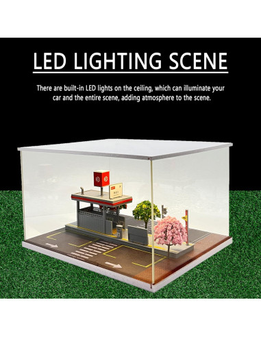 Exhibidor de Autos a Escala 1:64 Malamfans con LED