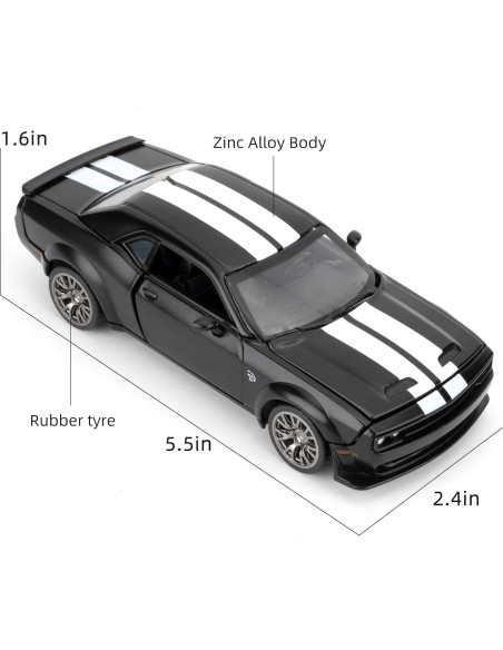 Coche Desmontable LOVEPOSELY Dodge Challenger 2022 Negro Coche Desmontable LOVEPOSELY Dodge Challenger 2022 Negro