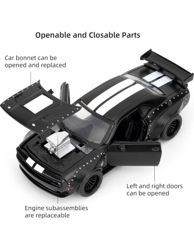 Coche Desmontable LOVEPOSELY Dodge Challenger 2022 Negro