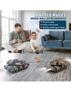 Conjunto de Tanques RC 1/24 Li Cheng Feng con Sonido y Rocío 2