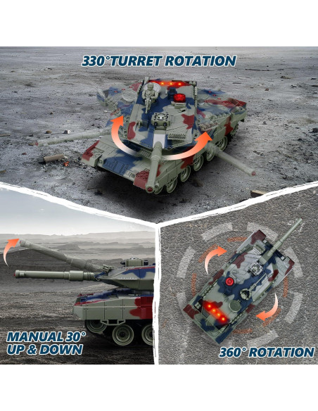 Conjunto de Tanques RC 1/24 Li Cheng Feng con Sonido y Rocío