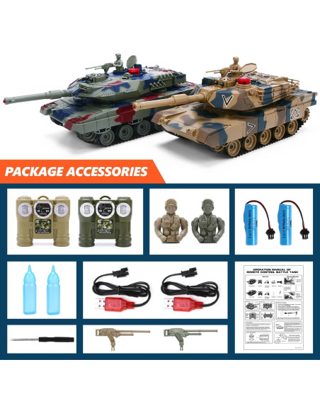 Conjunto de Tanques RC 1/24 Li Cheng Feng con Sonido y Rocío