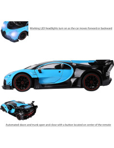 Coche Deportivo RC Chiron Azul y Negro 1/14 para Niños 2