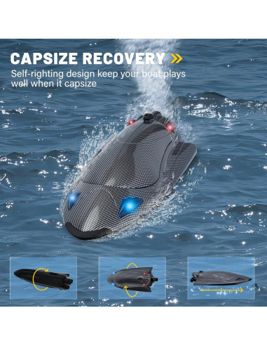 Barco RC YIDOFJ Speed King 34cm Sin Escobillas LED