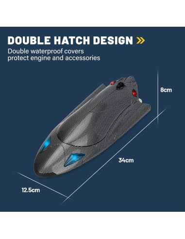 Barco RC YIDOFJ Speed King 34cm Sin Escobillas LED