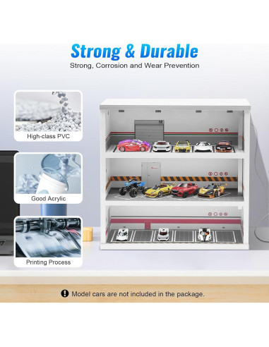 Estuche de exhibición SODONAD 3 capas para autos 1:64 con LED