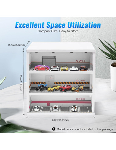 Estuche de exhibición SODONAD 3 capas para autos 1:64 con LED