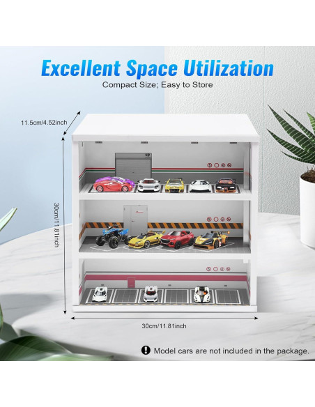 Estuche de exhibición SODONAD 3 capas para autos 1:64 con LED