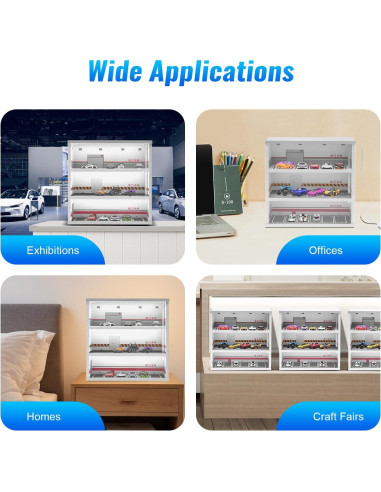 Estuche de exhibición SODONAD 3 capas para autos 1:64 con LED