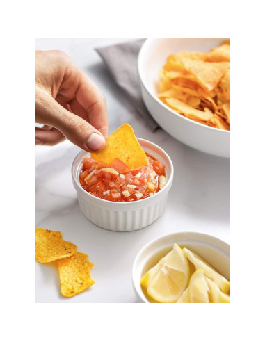 Ramekins de Cerámica LE TAUCI 4 oz Juego de 6 Blanco