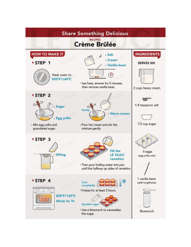 Ramekins de Cerámica LE TAUCI 4 oz Juego de 6 Blanco