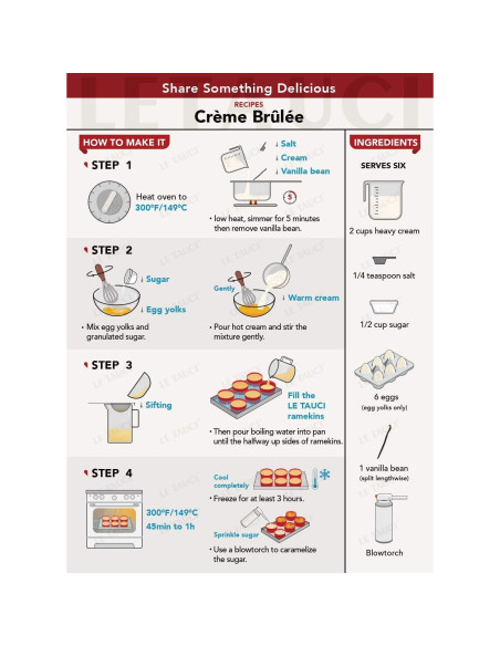 Ramekins de Cerámica LE TAUCI 4 oz Juego de 6 Blanco