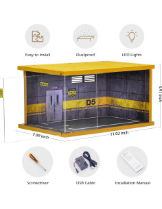 Estuche de exhibición Hot Wheels modelo garaje LED 1/24 2