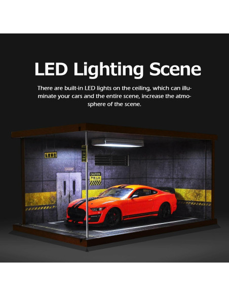 Estuche de exhibición Hot Wheels modelo garaje LED 1/24