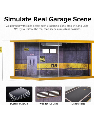 Estuche de exhibición Hot Wheels modelo garaje LED 1/24