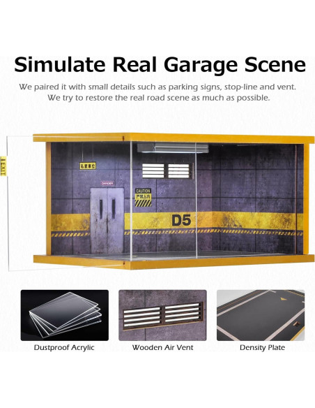 Estuche de exhibición Hot Wheels modelo garaje LED 1/24