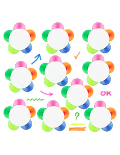 10 Marcadores Fluorescentes en Forma de Flor SAYAYA - Multicolor