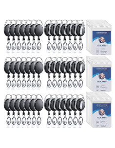 Soporte Retráctil de Insignia Laumoi con Clip y Fundas 60 Pzas