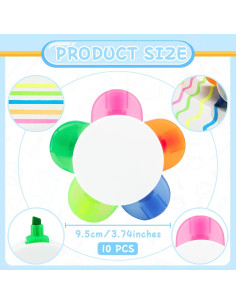 10 Marcadores Fluorescentes en Forma de Flor SAYAYA - Multicolor 2