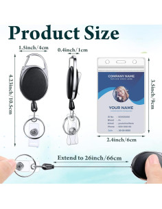 Soporte Retráctil de Insignia Laumoi con Clip y Fundas 60 Pzas 2