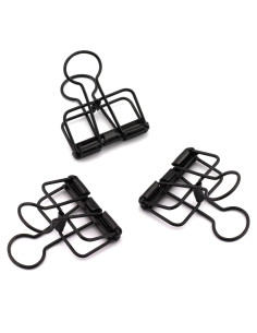 Paquete de 12 Clips de Metal BOGZON Color Negro Multiusos