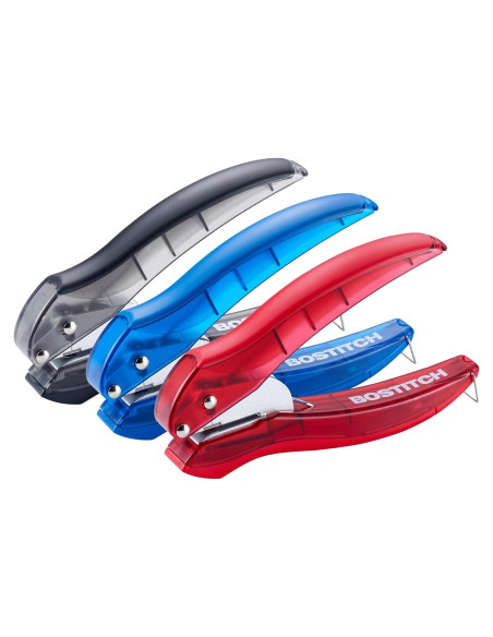 Perforadora Bostitch EZ Squeeze 1 Agujero - Paquete de 3, 10 Hojas