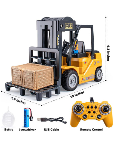 Carretilla Elevadora RC Lingqutoy 1/24 con Sonido y Luces