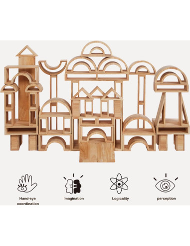 Conjunto de Bloques de Madera Twood 29 Piezas para Niños